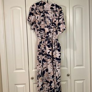 Leith size 4x navy blue and blush wrap dress